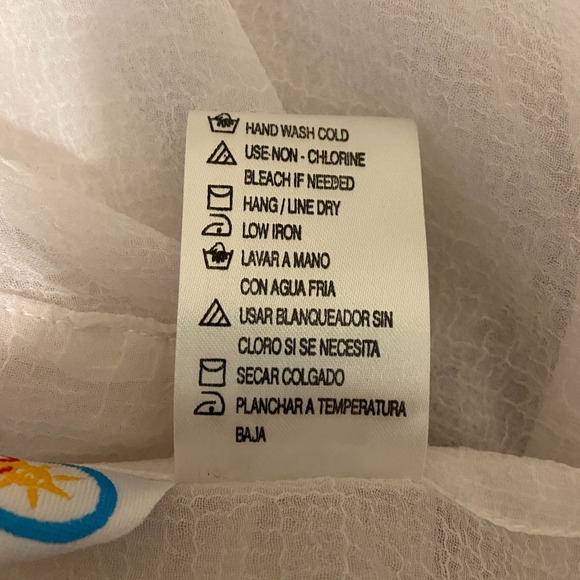 NWOT Sand N Sun Women's White Sheer Embroidered V‑Neck Swim Cover Up Top XL - Picture 11 of 11